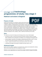 Design and Technology Programmes of Study: Key Stage 3: National Curriculum in England