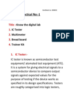 Practical No:-1: Know The Digital Lab IC Tester Multimeter Bread Board Trainer Kit