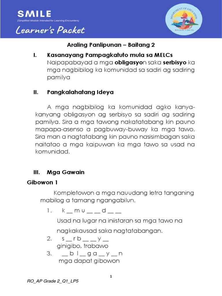 AP2 Learner - S Packet-Q1-Wk 5 | PDF