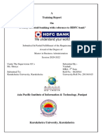 A Study on Retail Banking with Reference to HDFC Bank