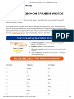 1000 Most Common Spanish Words - 100% Best List of Words