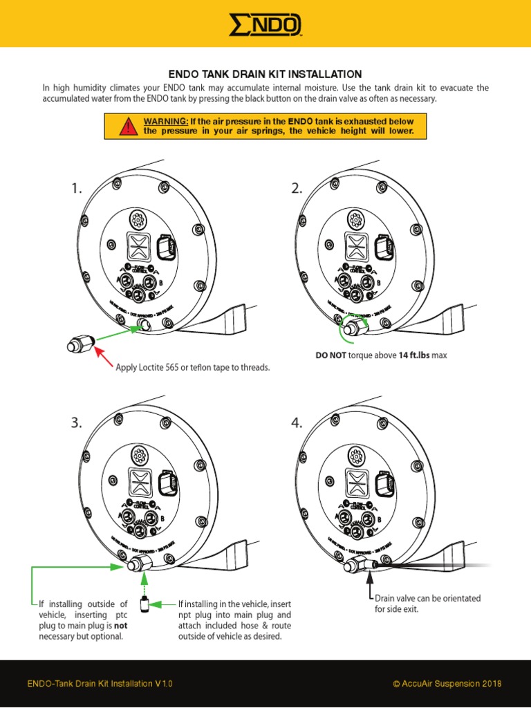 Accuair Endo Tank Drain Install Manual PDF