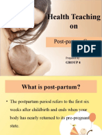 Health Teachng - Postpartum