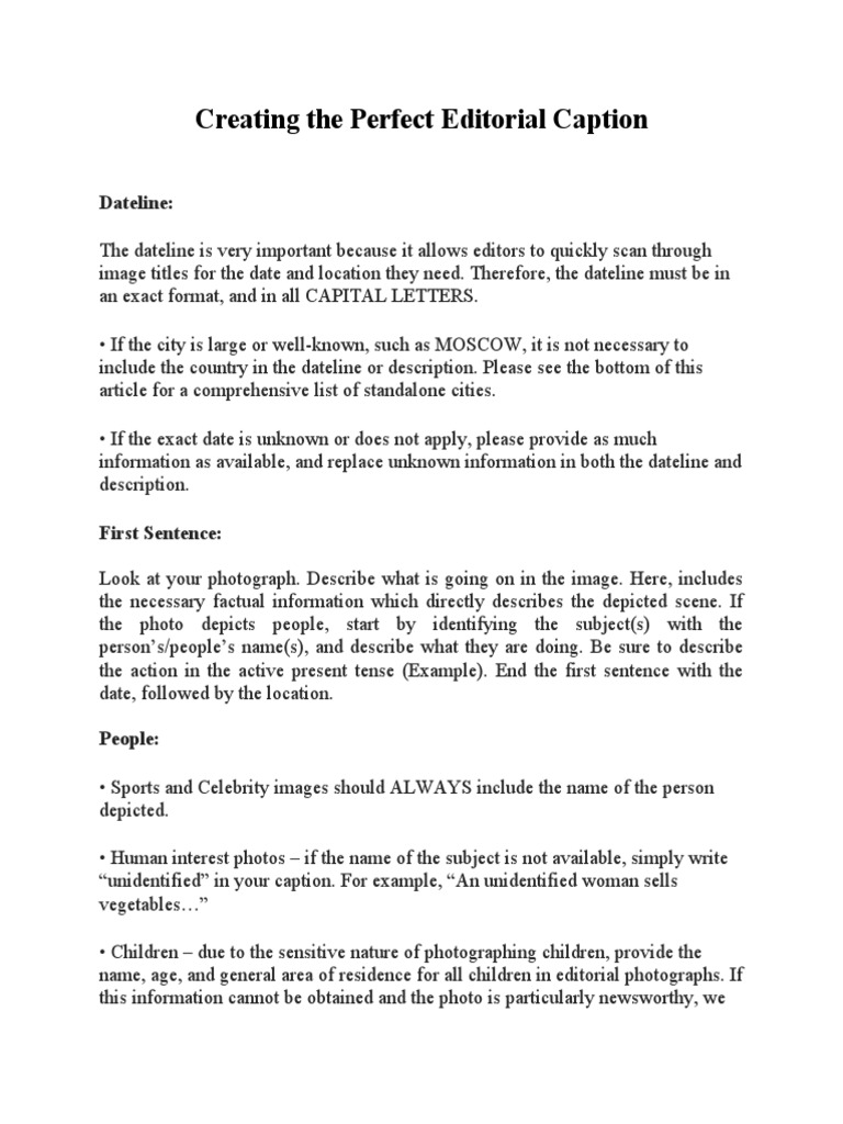 Caption Writing Practice PDF Photograph