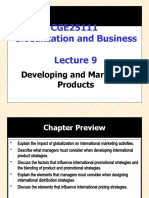 CGE25111 Globalization and Business Lecture 9 Developing and Marketing Products