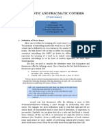 Semantic and Pragmatic Courses: (Word Sense)
