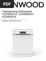 KENWOOD 60cm Dishwasher - Silver KDW60S16 Manual