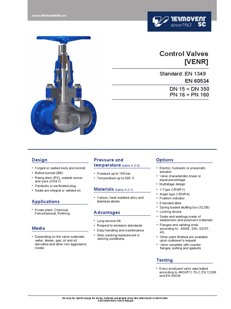 Control Valve Design Specifications | PDF | Valve | Mechanical Engineering