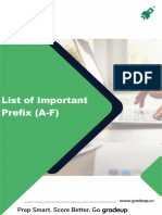 List of Important Prefix A F