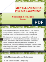 Environmental and Social Issues For Management