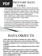 Elementary Data Types