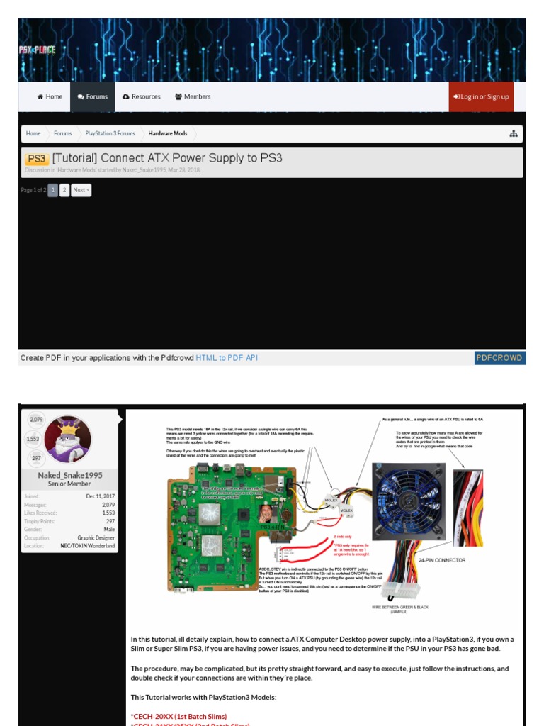 (Tutorial) Connect ATX Power Supply To PS3 PDF Play Station 3