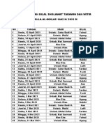 Jadwal Imam dan Bilal Sholat Taraweh dan Witr Musholla Al-Ikhlas 1442 H/2021 M