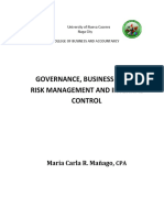Study Guide - Governance, Business Ethics, Risk Management, and Internal Control
