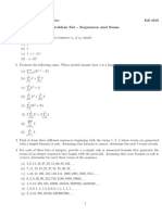 CS-210 Discrete Math Problem Set on Sequences and Sums