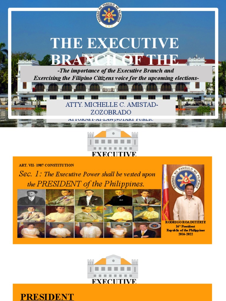 The Executive Branch of The Philippines PDF Pardon American