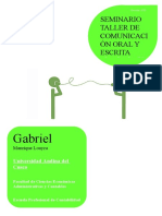 Gabriel: Seminario Taller de Comunicaci Ón Oral Y Escrita