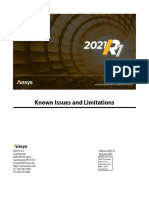 ANSYS Inc. Known Issues and Limitations