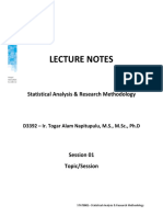 Lecture Notes: Statistical Analysis & Research Methodology