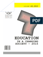 Problems of Education in The 21st Century, Vol. 63, 2015
