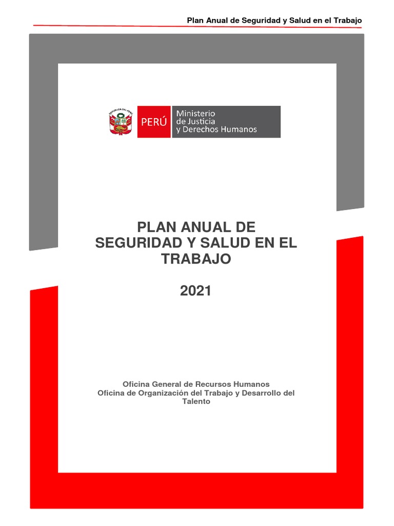 Plan Anual de Seguridad y Salud 2021 | PDF | Seguridad y salud ocupacional