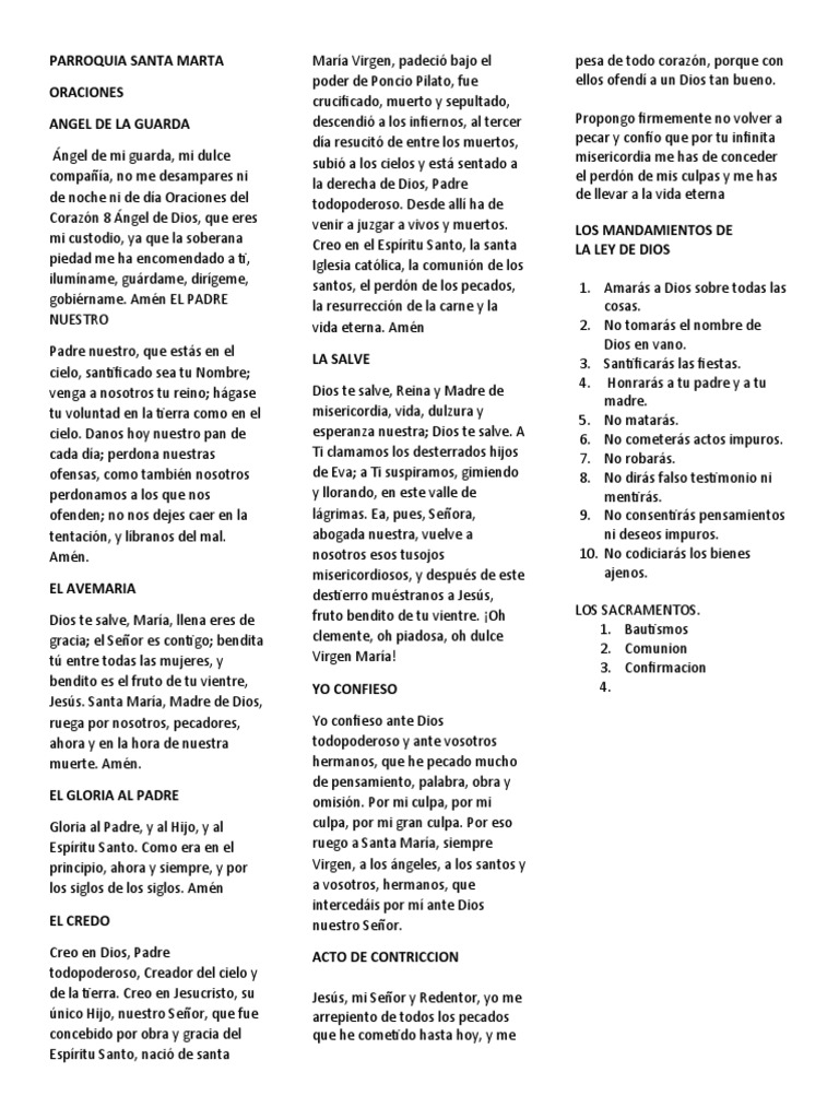 Oraciones y Sacramentos Católicos | PDF | María, madre de Jesús | Oración