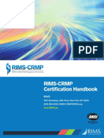 Rims-Crmp Certification Handbook: 1407 Broadway, 29th Floor, New York, NY 10018
