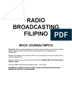 Radio Broadcasting Filipino: Mock Journalympics