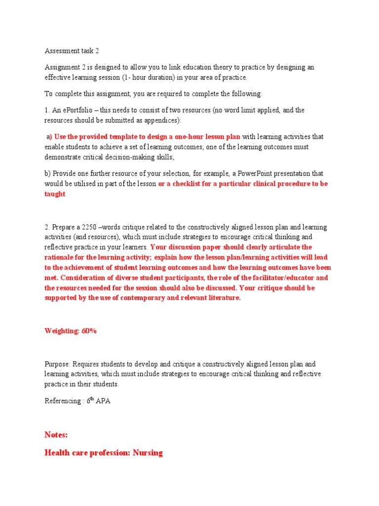 Notes: Health Care Profession: Nursing | PDF | Lesson Plan ...