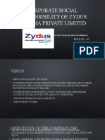 Corporate Social Responsibility of Zydus Pharma Private Limited