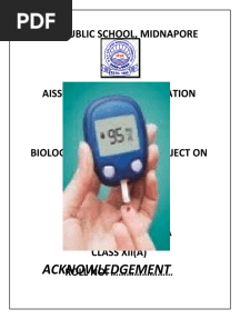 Biology Investigatory Project On Diabetes Mellitus by Mahima Mahapatra