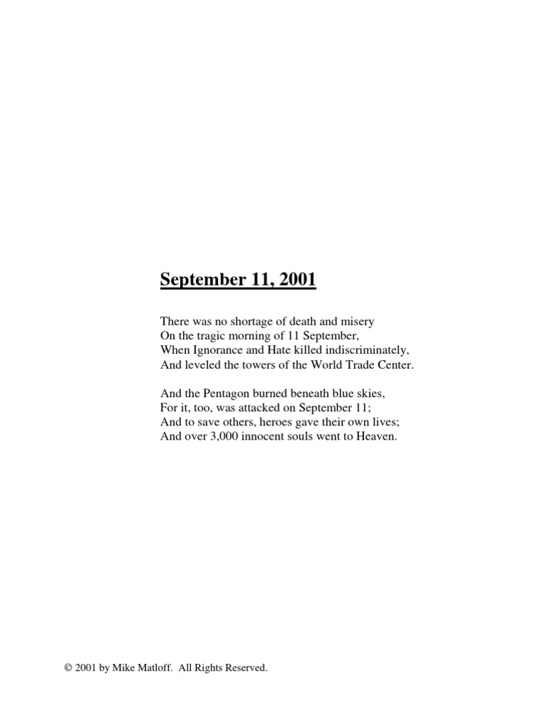 September 11, 2001 | PDF | Young Adult