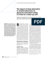 The Impact of Sleep Deprivation in Resident Physicians on Physician and Patient Safety