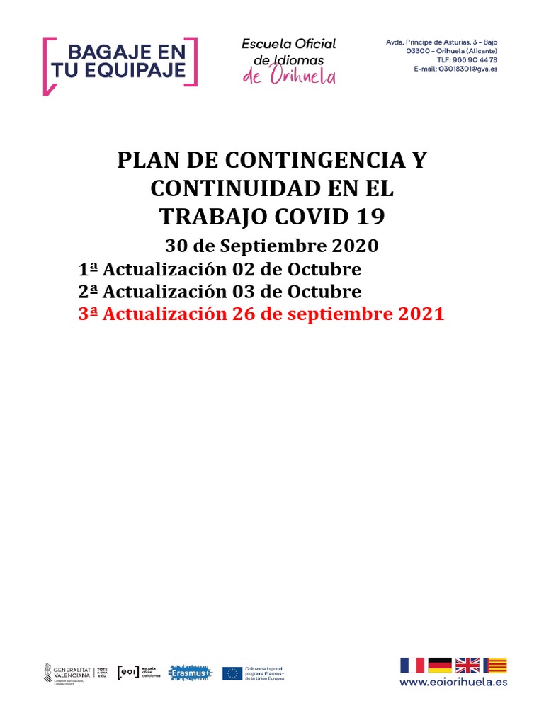 Plan COVID-19 para Escuelas | PDF | Especialidades Medicas | Ciencias ...
