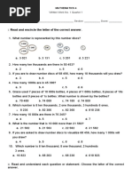 Read and Encircle The Letter of The Correct Answer.: Written Work No. 1 Quarter 1