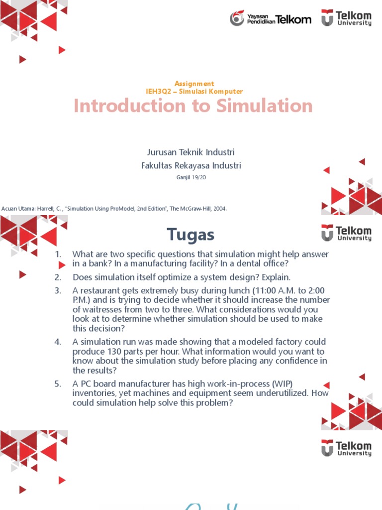 Introduction To Simulation: Assignment IEH3Q2 - Simulasi Komputer | PDF