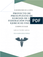 Proyecto de Presupuesto de Egresos de La Federación para El Ejercicio Fiscal 2021