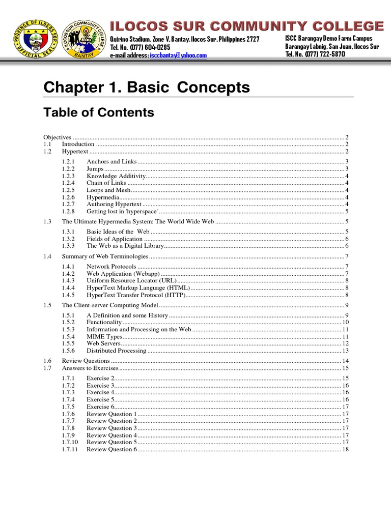 Chapter 1. Basic Concepts | PDF | Hyperlink | World Wide Web