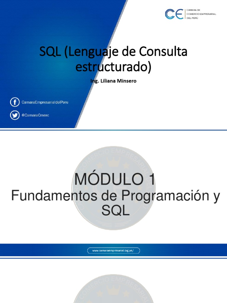 SQL Modulo 1 Cce | PDF | SQL | Bases de datos