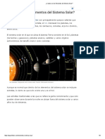 ¿Cuáles Son Los Elementos Del Sistema Solar