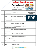 Worksheet: Future Perfect Continuous Tense