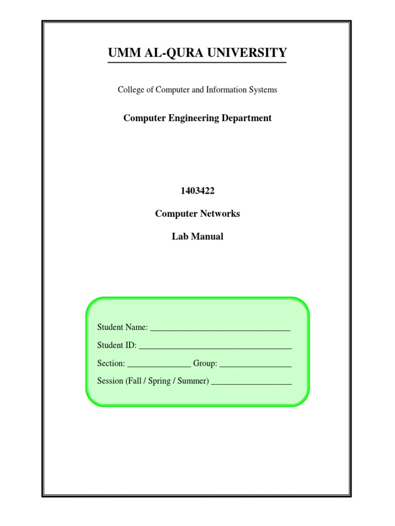 Computer Networks Lab Manual PDF Ip Address Network Switch