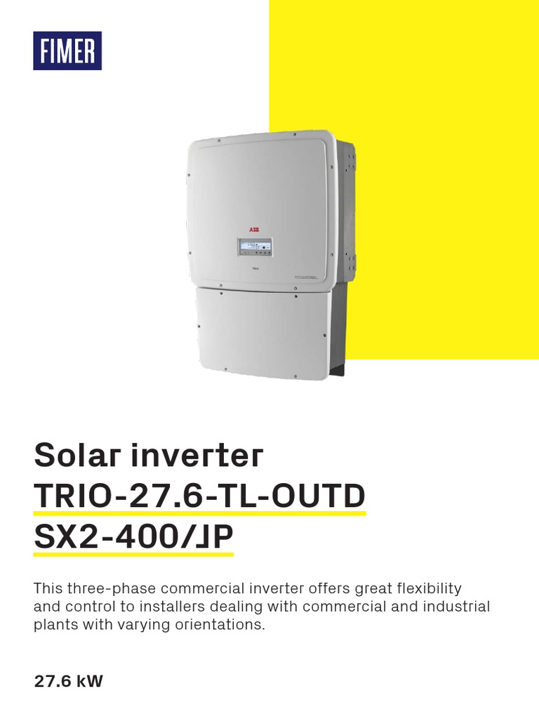 Solar Inverter TRIO-27.6-TL-OUTD SX2-400/JP | PDF | Power Inverter ...