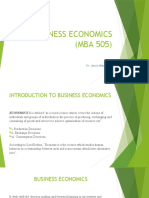 Business Economics (MBA 505) : Dr. Jamiu Adetola ODUGBESAN