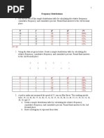 Frequency Distributions Worksheet