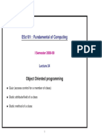 Esc101: Fundamental of Computing: Object Oriented Programming