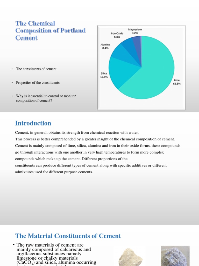 The Chemical Composition of Cement | PDF | Cement | Aluminium Oxide
