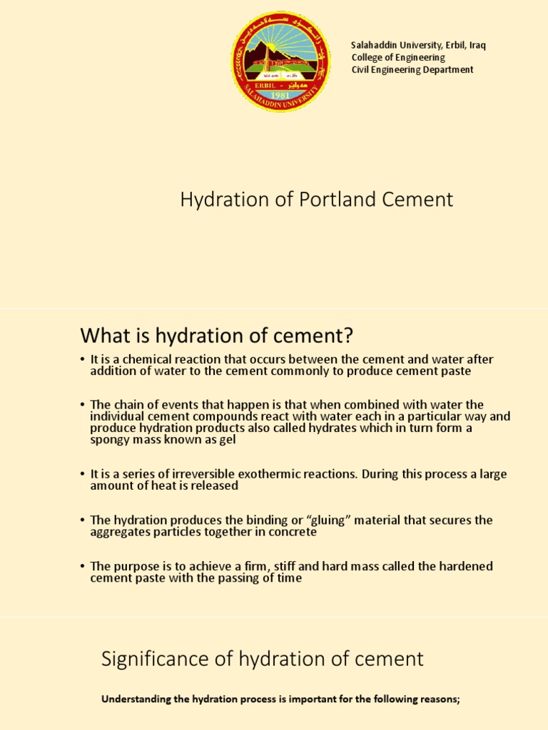 Hydration of Cement | PDF | Cement | Concrete