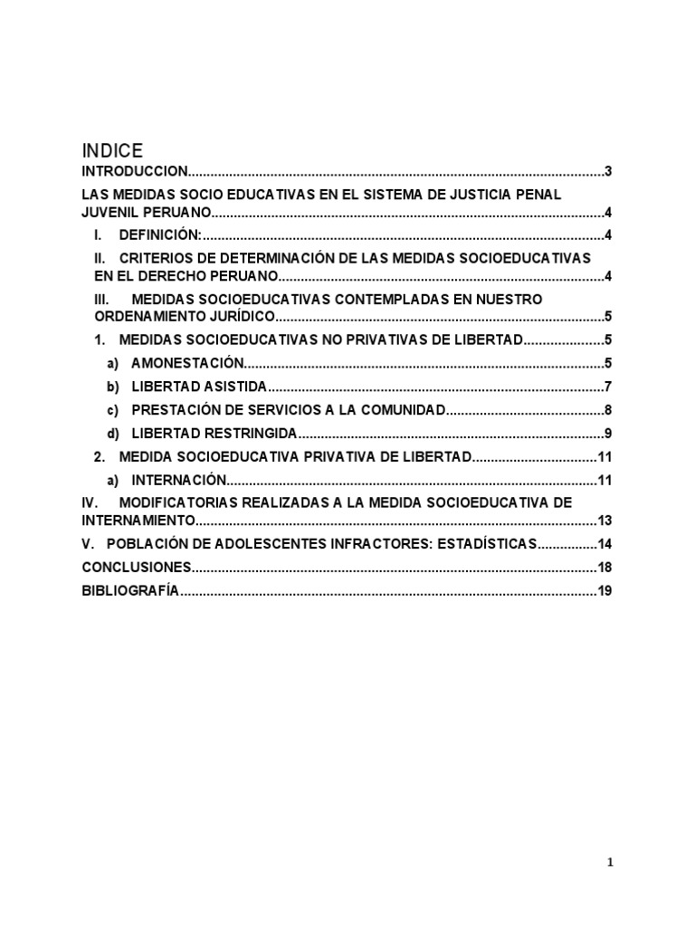 Medidas Socioeducativas en Perú | PDF | Derecho penal | Violación