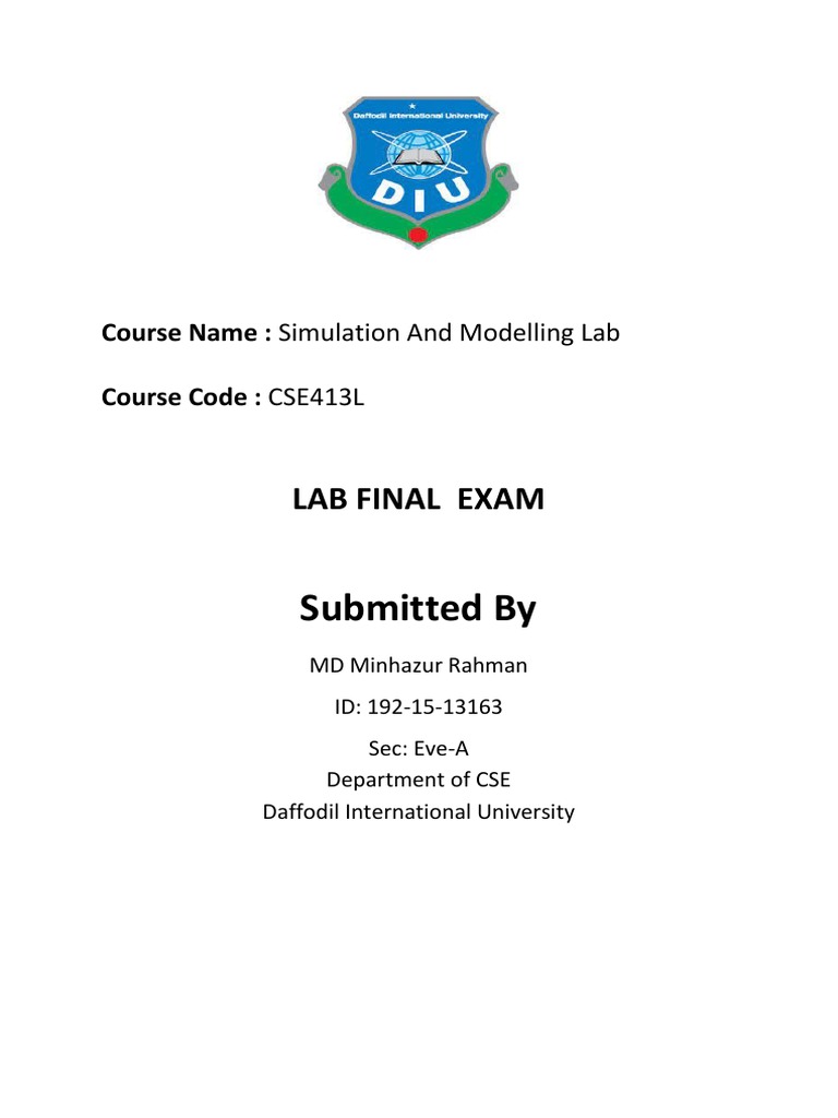 Simulation and Modelling Lab Exam Data | PDF | Science & Mathematics